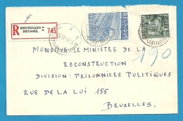 768+771 Op Brief Aangetekend Met Stempel BRUXELLES 2 (VK) - 1948 Export