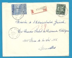 768+771 Op Brief Aangetekend Met Stempel STAVELOT (VK) - 1948 Export