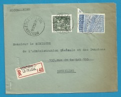 768+771 Op Brief Aangetekend Met Stempel MONTIGNIES-LE-TILLEUL (VK) - 1948 Export