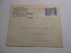 4 Fr Bleu,textile Sur Enveloppe PERQUY-BRAET à Gent Vers L'Italie - 1948 Export