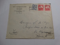 50c Sur Enveloppe Sint-Lievenscollege + 1,35 Adrien De Gerlache Vers L'Italie - 1935-1949 Kleines Staatssiegel
