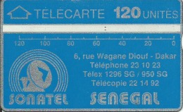 - SENEGAL SONATEL BLEUE 120 UNITES N° 012A00661 Inversé Bon état - Senegal