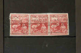 NEW ZEALAND 1938 HEALTH STAMP X 3 USED STRIP ON PIECE SG 610 X 3 Cat £9.75 - Gebraucht