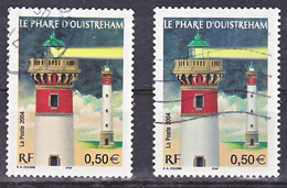 France  3715 Phare D'ouistreham Variété Bleu Et Normal Oblitéré Used - Used Stamps