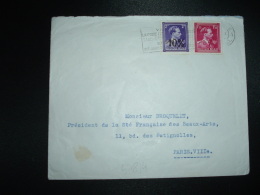 LETTRE TP 2F -10% + TP 1F50 OBL.MEC. BRUXELLES - 1946 -10%