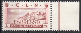 Italia 1945 C.L.N Emissione Locale Aosta Montagne L. 2,50 Nuovo - National Liberation Committee (CLN)
