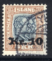 ICELAND 1930 10 Kr. On 5 Kr.  Surcharge Used. Michel 141 - Gebraucht