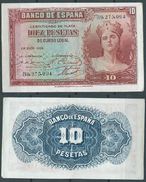 ESPAGNE SPANIEN SPAIN ESPAÑA 1935 10 PTAS REPÚBLICA ESPAÑOLA - 10 Pesetas