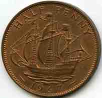 Grande-Bretagne Great Britain 1/2 Half Penny 1967 KM 896 - C. 1/2 Penny