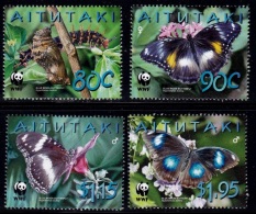 (003) Aitutaki  WWF / Butterflies / Papillons / Schmetterlinge  ** / Mnh  Michel 778-81 - Aitutaki