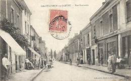 CPA Châteauneuf Sur Sarthe - Rue Nationale - Chateauneuf Sur Sarthe