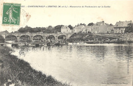 CPA Châteauneuf Sur Sarthe - Manoeuvre Des Pontonniers Sur La Sarthe - Chateauneuf Sur Sarthe