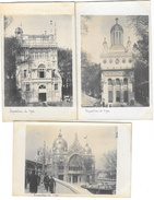 PARIS (75) EXPOSITION UNIVERSELLE 1900 Ensemble De 3 Cartes Photos Pavillons - Mostre