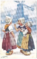Three Small Dutch Girls (clogs Windmill) - H Feierilly - Bruder Kohn -,unused - Feiertag, Karl