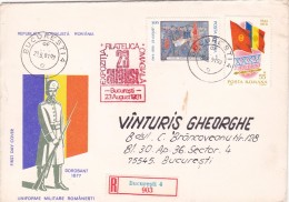 23 AUGUST , COVER FDC SEND TO MAIL ,ROMANIA. - FDC