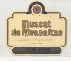 étiquette -1970/1980* - Muscat De Rivesaltes Pau Herpe Et Fils - - White Wines