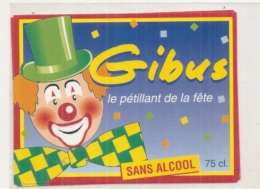 étiquette - Années 1960/1990* - Pétillant Gibus - Sans Alcool Clown - - Giullari