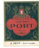 étiquette - Années 1930/1970* -OLD RICH PORT - LOBES A Petit - Jesters