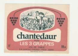 étiquette - Années 1920 .....Chantedor Rosé Les Trois Grappes - - Rosé (Schillerwein)