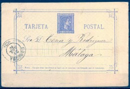 1876 , CÓRDOBA , E.P. 8  , CIRCULADO A MÁLAGA , FECHADOR DE CÓRDOBA Y LLEGADA AL DORSO. - 1850-1931