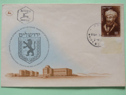 Israel 1953 FDC Cover - Congress Of History Of Sciences - Rabbi Moshe Ben Maimon - Lion - Briefe U. Dokumente