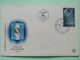 Israel 1955 FDC Cover - Parachute - Jewish Volunteers From Palestine In British Army In WW II - Arms Sword - Lettres & Documents