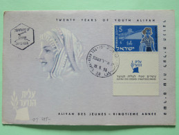 Israel 1955 FDC Card - Youth Immigration - Woman - Ship - Coins - Storia Postale