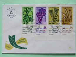 Israel 1958 FDC Cover - Agriculture Wheat Grapes Figs Barley - Lettres & Documents