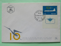 Israel 1959 FDC Cover - Plane Windsock Civil Aviation - Lettres & Documents