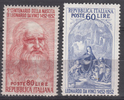 Italy Republic 1952 Leonardo Da Vinci Sassone#687-688 Mi#877-878 Mint Hinged - 1946-60: Neufs