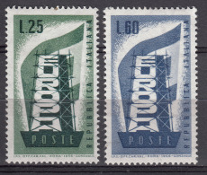 Italy Republic 1956 Europa CEPT Sassone#803-804 Mi#973-974 Mint Hinged - 1946-60: Nieuw/plakker