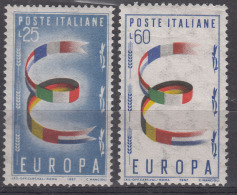 Italy Republic 1957 Europa Sassone#817-818 Mi#992-993 Mint Hinged - 1946-60: Nieuw/plakker