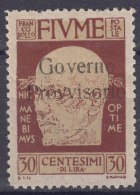 Italy Occupation WWI, Fiume 1921 Sassone#154 Mi#119 Mint Hinged - Fiume