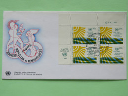 United Nations (New York) 1981 FDC Cover - Renewable Sources Of Energy - Solar Energy - Corner Block - Lettres & Documents