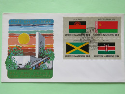 United Nations (New York) 1983 FDC Cover - Flags Malawi Byelorussia Jamaica Kenya - Lettres & Documents