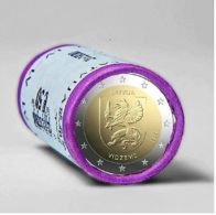 2 Euro Lettland Latvia 2016 Region Vidzeme Rollen Rolle 2 X 25 Münzen  ROLL 25 COINS UNC - Rotolini