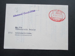 All. Besetzung 1947 Roter Gebühr Bezahlt Stempel Freiburg Breisgau R. Schneider Breisgauer Organisationsbüro - Otros & Sin Clasificación