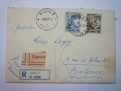 ENVELOPPE  REC  Au Départ De  RIJEKA 2  à Destination De TOULOUSE  1958   - Covers & Documents