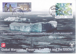 18-38 3884  EC CS HK BK 3884 FDC Emission Commune Belgique Groenland  Carte Souvenir BL166 Protection Pôle Nord Sud  7-3 - Cartoline Commemorative - Emissioni Congiunte [HK]