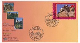 NATIONS UNIES GENEVE - 3 FDC "Espagne, Patrimoine Mondial" - Octobre 2000 - Protección Del Medio Ambiente Y Del Clima