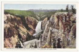 USA - YELLOWSTONE NATIONAL PARK WY - CANYON FALLS - RED ROCK POINT LOOKOUT - C1920s Unused Vintage Postcard [6222] - Yellowstone