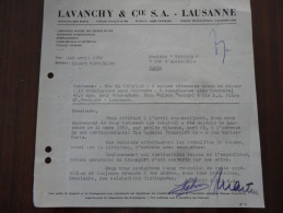 Lausanne Suisse " Lavanchy Et Cie SA "1952 - Switzerland