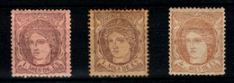 España Nº 102,102c,104 Año 1870 - Ungebraucht