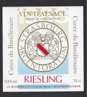 Etiquette De Vin D'Alsace Riesling -  Cuvée Du Bimillénaire  -  JB. Heitzmann à Ammerschwihr (68) - Año 2000/Nuevo Milenio