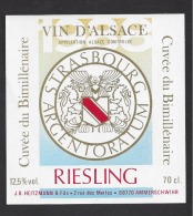 Etiquette De Vin D'Alsace Riesling -  Cuvée Du Bimillénaire  -  JB. Heitzmann à Ammerschwihr (68) - Nuovo Millennio/Anno 2000