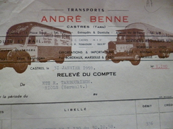 Facture Illustrée Castres André Benne Transports - Transportmiddelen
