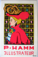 Patrick Hamm Illustrateur Femme Chapeau 1988 - Hamm