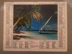 Vp-France-Calendrier 1988 Almanach Des P.T.T. - Femme Et Plage Exotique - Grand Format : ...-1900