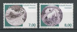 GROENLAND 2008  N° 488/489 ** Neufs MNH Superbes Cote 6 € Norden Mythologie Nordique Faune Ours Animaux Bateaux Kayak Lé - Neufs