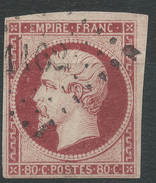 Lot N°32628  Variété/n°17A , Oblit PC 1162 ECOS (26), Ind 7, Bonnes Marges, Tache Blanche Face A L'oeil - 1853-1860 Napoléon III
